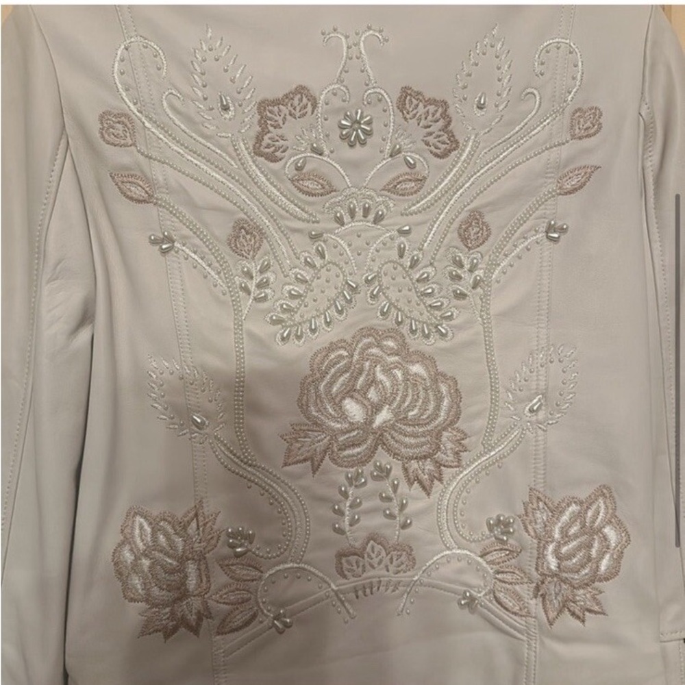 SPELL NOVELLA BIKER LEATHER JACKET (L) - Picture 8 of 11